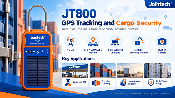 ล็อคอิเล็กทรอนิกส์ GPS JT800 4G สำหรับการติดตามตู้คอนเทนเนอร์และความปลอดภัยของสินค้า